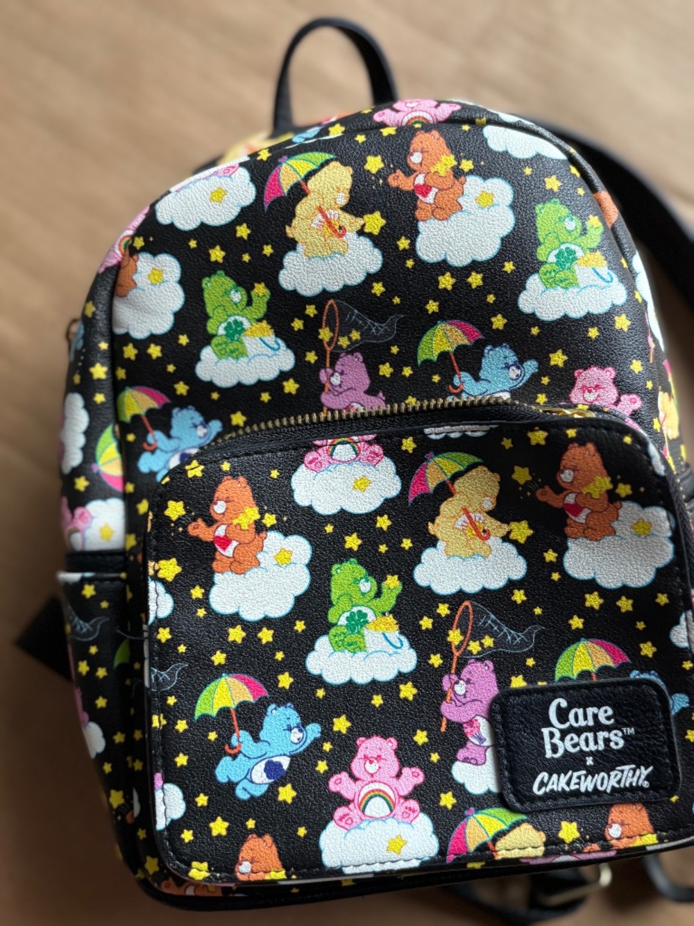 Cakeworthy Care Bears Allover Print Mini Backpack - Black Starfall Edition
